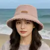 Sombrero de Pescador con Protección Solar de Verano para Mujer, Sombrero de Sol Tejido Estilo Coreano de Ala Ancha, Transpirable Estilo Nuevo, Versátil Sombrero de Sol de Viaje