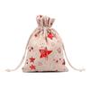 12 cor linho saco de presente de Natal douramento padrão de Natal chocolate doce embalagem saco de presente em estoque terno