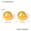 Aretes de tuerca semicirculares lisos de moda transfronteriza, aretes de nicho de personalidad simple, acero de titanio chapado en oro de 18k, aretes en stock