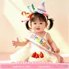 Diadema Sombrero de Cumpleaños Cinta para Fiesta para Niñas Pequeñas y Niños, Cinta Ceremonial con Ambiente Festivo, Accesorios para Fotos, Palitos Retorcidos Hechos a Mano