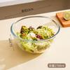 Tigela de vidro transparente resistente a altas temperaturas espessada e bacia Tigela de salada grande doméstica de vidro de alto borosilicato para forno de microondas