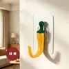 Gancho adhesivo de dibujos animados de pimiento sin perforación para colgar en la pared del hogar, perchero para la entrada, almacenamiento de llaves, gancho adhesivo fuerte