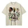 Camiseta MADARTIST Zidane estrella de fútbol Zinedine Zidane lavada vieja retro manga corta hombre