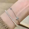 Pulsera Brillante de Trébol de Cuatro Hojas con Diamantes Completos del Pequeño Libro Rojo, Pulsera de Moda de Lujo Apilada con Estambres de Girasol, de Alta Gama y Elegante