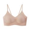 Camélia Fragrância Alça Fina de Ombro Roupa Íntima Ultrafina Sem Costura Suporte Ouruo Sensação Refrescante Franzido Base Invisível Roupa Íntima