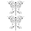 Pegatina de Tatuaje Temporal Transfronteriza Nuevo Estilo de Gama Alta Europea y Americana Tótem de Espina Estrella Cinta Cruzada Columna Vertebral de Mariposa Dedo