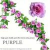 Enredaderas de Rosas Artificiales, Flores Falsas, Enredaderas Decorativas para Tubos de Aire Acondicionado de Sala de Estar, Decoración de Sistema de Calefacción, Enredaderas de Flores Artificiales de Seda de Plástico