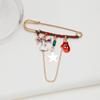 Broche navideño accesorios de ropa Papá Noel muñeco de nieve corona diamante pin de solapa en stock al por mayor