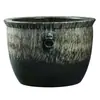 Aquário Redondo Grande de Cerâmica Vintage Jingdezhen para Criação de Koi e Tartarugas, Vaso para Plantar Árvores e Lótus, Tanque de Água Tradicional para Jardim