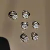 Anillos de Hueso de Oreja con Incrustaciones de Micro-Piedras, Nuevos Clavos Elegantes para Hueso de Oreja, Hebillas Pequeñas de Oreja Punk de Alta Gama, Aros Simples para Oreja