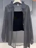 Camisa Protectora Solar de Seda de Hielo para Mujer, Delgada de Verano, Holgada, Ropa Exterior Ligeramente Transparente, Camisa de Gasa, Cardigan de Manga Larga para Aire Acondicionado