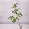 Planta Verde Artificial Pata de Pato Madera Hoja de la Fortuna Lujo Moderna Planta Falsa Adorno de Decoración de Interior Pared de Fondo Hojas de Flores Falsas