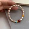 Pulseira de Pérolas e Ágata Shijia Cor Rosa Champagne para Meninas, Joia de Mão Exquisita de Luxo Leve de Nicho de Alta Qualidade Atacado