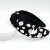 Halloween Nova Tiara de Cabeça de Fantasma Branco Tecido Diamantes Incrustados Acessórios de Acrílico Acessórios de Cabelo Moda Tiara Amarrada Acessórios de Cabelo