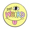 Broche com slogan peculiar mais vendido internacionalmente, emblema de metal com rosto sorridente de caveira personalizado, acessório para vestuário