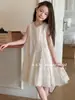 Vestido de Princesa de Malla para Niñas Verano Nuevo Estilo Moda Infantil Transfronteriza Vestido Chaleco Celebridad de Internet Vestido Elegante para Niña Pequeña