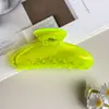 Pinza para el pelo fluorescente de gelatina transparente estilo coreano, versátil, color sólido simple, diseño único, tamaño pequeño, pinza de tiburón para media coleta