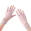 Guantes de Protección Solar para Mujer con Dedos Medios Descubiertos Guantes Finos Transpirables Antideslizantes para Mujer con Protección Ultravioleta para Conducir y Montar