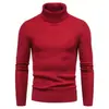 Suéter de Cuello Alto Nuevo Otoño Invierno 2026 para Hombre al por Mayor Estilo Coreano Ajustado Juvenil Color Sólido Suéter de Punto Capa Base