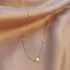 [Aço titânio] Micro-incrustado elegante luz luxo diamante completo ouro real requintado micro-incrustado colar de moda feminina moda moda clavícula cadeia fabricante
