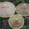 Venta directa sombrero de bambú hecho a mano con cuero verde para el sol protector solar ala grande sombrero para salir accesorios de escenario sombrero de fibra de coco sombrero de paja de agricultor