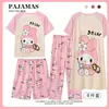 Ropa Nueva para Niños 2024 Conjunto de Cuatro Piezas para Primavera, Verano y Otoño Dibujos Animados para Niños Pantalones Cortos de Manga Corta para Niños y Niñas Pijama para Casa