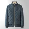 Chaqueta de algodón de invierno especial transfronteriza cuello alto cremallera cuadros bloqueo de cremallera algodón más terciopelo abrigo chaqueta hombre fibra de poliéster