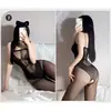 Medias de seda body unido talla grande 200 kg chica rellenita entrepierna fácil de insertar atractivo sexual emocional tirantes de seda negros para mujer