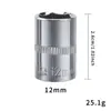 Juego de Llaves de Vasos Cortos para Mosquitos Pequeños de Acero al Cromo Vanadio 1/4" 4-14mm Vasos Externos Hexagonales Herramienta Eléctrica de 6 Ángulos