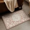 Tapete de Banheiro Flor Estilo Europeu Resistente à Sujeira Absorção de Óleo Absorção de Água Tapete de Banheiro Antiderrapante Doméstico Secagem Rápida Tapete de Banheiro de Lama Diatomácea