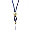 Corda Importada Pingente Trevo de Quatro Folhas Cordão Colar Cordão Corrente de Suéter Gancho Pingente de Prata Cera de Abelha Cordão para Pendurar Joias Lanyard para Celular