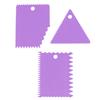 Juego de 3 raspadores triangulares dentados de plástico para tartas, utensilios de cocina para hornear, juego de cuchillos de corte.