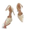 Zapatos de Tacón Alto de Punta Aguda Estilo Celebridad Sandalias de Tacón de Aguja con Punta Abierta para Mujer Zapatos de Tacón Alto de Una Sola Tira Versátiles para Mujer Nuevo Estilo Primavera y Verano