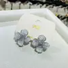 Pendientes Ona de Flores Pequeñas Frescas para Mujer Diseño de Nicho Pendientes de Gama Alta Pendientes de Aguja de Plata Dulces y Juveniles Primavera y Verano