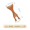 Peine de masaje de sándalo dorado, peine estimulante de meridianos, peine de dientes anchos para terapia capilar, peine de cinco dientes, peine de madera para estimular los meridianos y el cuero cabelludo, disponible en stock