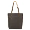 Bolso de hombro de moda simple europeo y americano bolso de mano retro neutro de cuero genuino bolso tote de cuero de caballo loco de gran capacidad al por mayor
