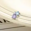 Novo Exclusivo Coração Geométrico Zircônia Hensen Luxo Acessível Cool Nicho Ins Piercing de Cartilagem Osso da Orelha Unha