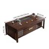 Mesa de té de madera maciza, mesa de té de oficina, nuevo juego de té de lujo de ébano de estilo chino, mesa de té integrada para sala de estar y hogar.