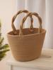 Bolsa de Tecido de Algodão com Grãos Coloridos Nova Bolsa de Mão de Nicho Bolsa de Praia para Férias Feminina Bolsa de Mão Bolsa de Palha Tecida