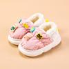 Chinelos de algodão infantis Sapatos de inverno para meninas DIY sapatos flor impermeáveis chinelos de casa bolsa para bebê feminina com chinelos sapatos de algodão para meninos