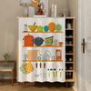 Mueble de baño con lavabo, cortina de dibujos animados, armario de almacenamiento, cortina antipolvo para artículos diversos, estante de almacenamiento de cocina