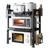 Estante Retráctil de Almacenamiento para Horno de Microondas para Encimeras de Cocina del Hogar, Soporte de Estante de Almacenamiento Multifuncional de Múltiples Niveles para Horno y Arrocera