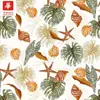 Tela de Algodón Brocado Fino Estampada Estilo Tropical Árbol de Coco Océano Tejido para Ropa de Hombre y Niño Camisa Vestido Traje