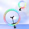 Luz de relleno RGB de 10 pulgadas, luz de fondo con atmósfera colorida en vivo, luz de belleza para fotografía y video, luz de relleno de anillo de 26 cm