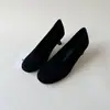 ¡Diseño de Nicho! Zapatos de Abuela Retro Verdes de Punta Redonda con Tacón de Aguja y Boca Baja, Zapatos Pequeños de Piel, Zapatos de Vestir