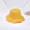 Sombrero de pescador con correa de color liso para niña, estilo coreano, con lazo, para primavera y verano, para mujer, sombrero de ala ancha que combina con todo.