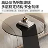 Mesa de centro de vidro temperado, sala de estar, sofá de luxo leve, mesa redonda, design minimalista, mesa lateral, estilo europeu, criativa, de alta qualidade, mesa de canto
