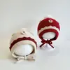 Touca para Bebê para Outono e Inverno, Touca de Tricô Floral Fofa para Bebês Pequenos, Touca de Lã Super Adorável e Quente com Proteção para Ouvidos para Meninos e Meninas