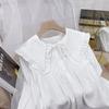 Camisa de pana de manga larga con cuello de muñeca con volantes estilo coreano para mujer, diseño de otoño, nicho chic con sentido occidental, top para chica gordita