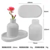 Molde de Silicona para Vela Aromática de Jarrón de Yeso DIY Molde de Resina Cristalina Bandeja Ovalada Adorno Resina DIY